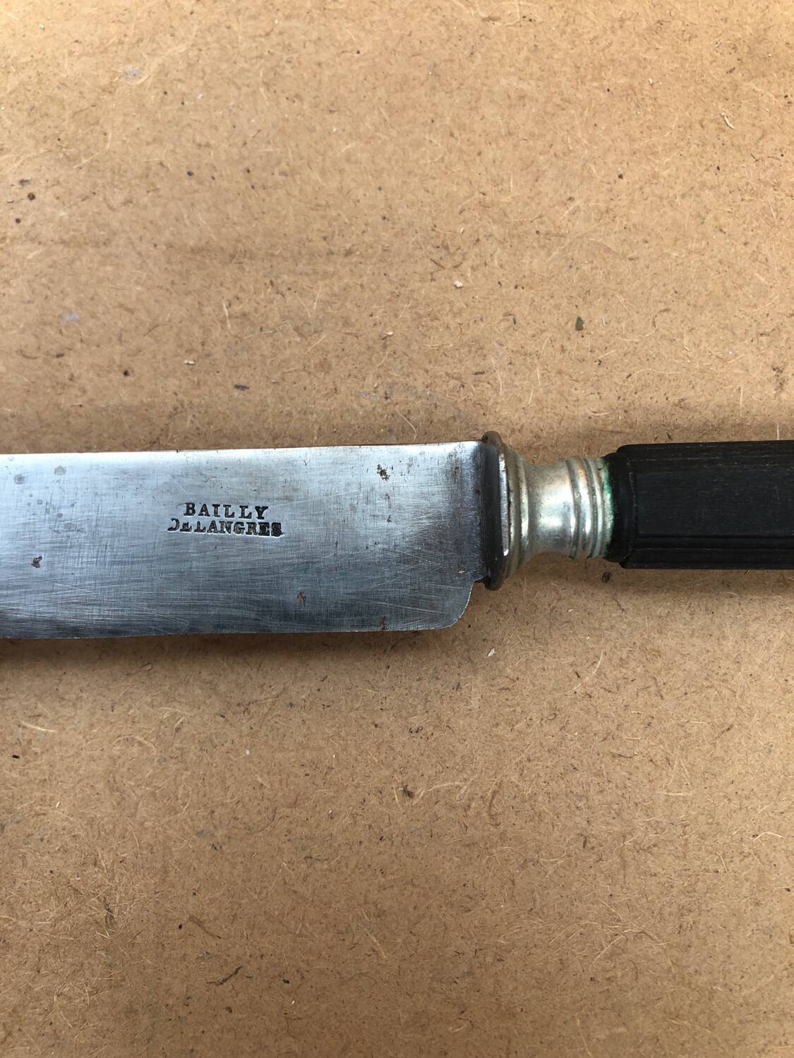 Series 11 old bailly langres knives vintage blackened horn handles