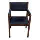 Vintage Armchair from the 70s/80s in wenge with black fabric, handmade.