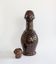 Vintage brown glazed stoneware bottle / decanter