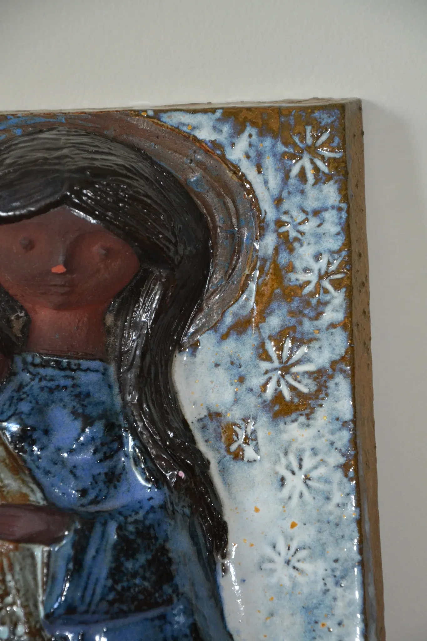 Enamel plaque Virgin with Child Perignem
