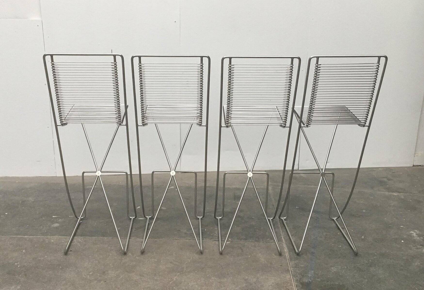Kreuzschwinger Bar Stools 2nd Generation German by Till Behrens for Till Behrens Systeme, 2000s, set of 4