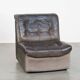 Fauteuil design vintage en cuir gris des années 1970