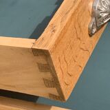 Solid desk in raw oak handles art deco shells