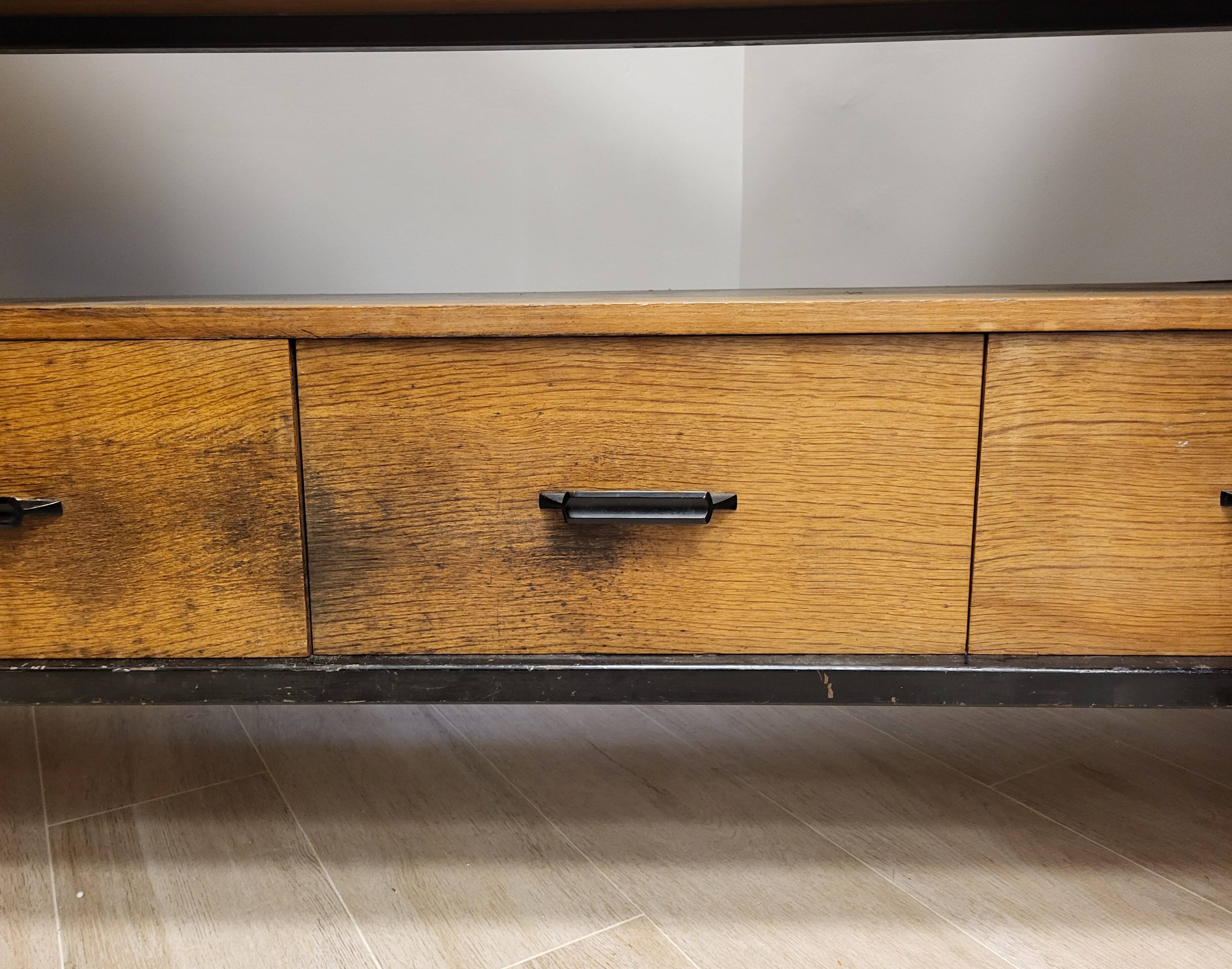 Gabinete, large apparador, madera de tea, Scandinavian design, 50's