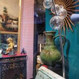 Pichet en céramique vernissée verte de Biot, France fin XIXème début XXème