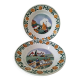 Pair of Saint Amandinoise deep dishes from the 50s