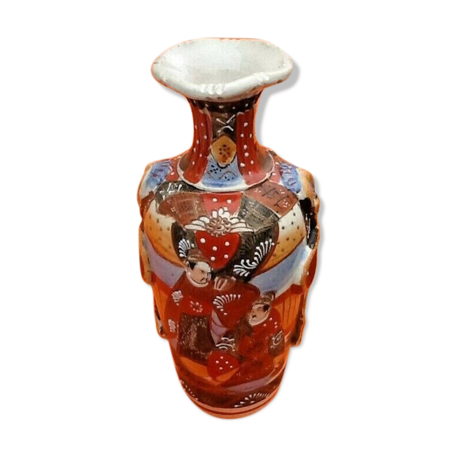 Satsuma Vase with Neck Japanese Ceramic