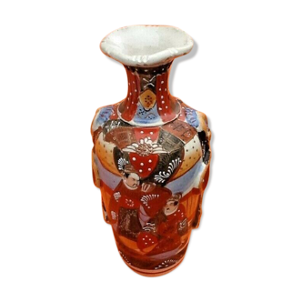 Satsuma Vase with Neck Japanese Ceramic