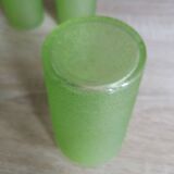 4 vintage green granita glasses