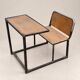 Vintage wooden and metal school desk