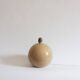 Ceramic ball lamp base in caramel beige color, 70s
