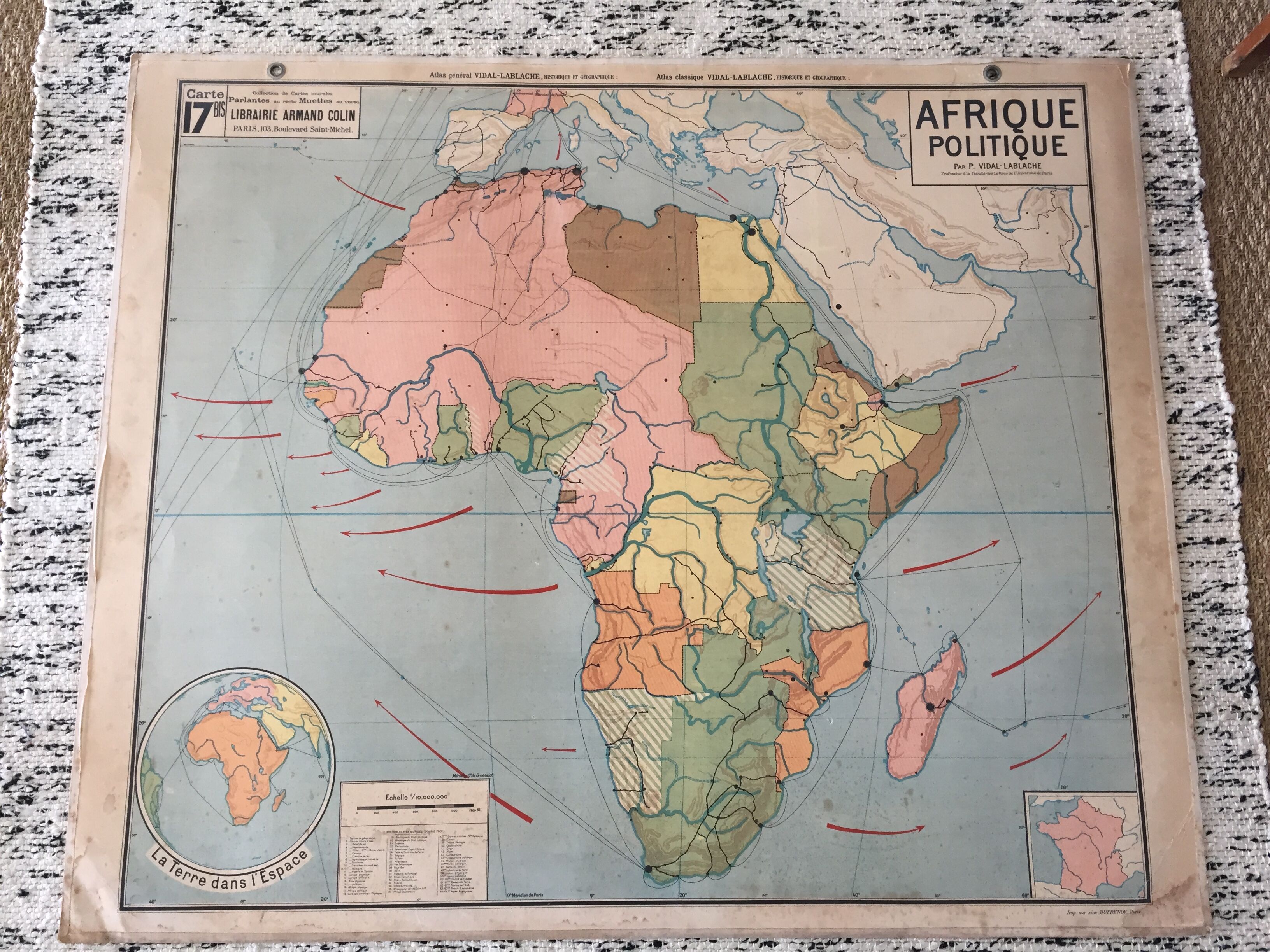 Carte géographique Afrique Vidal Lablache