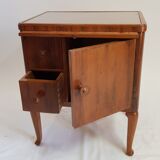 Wooden bedside table with shelf