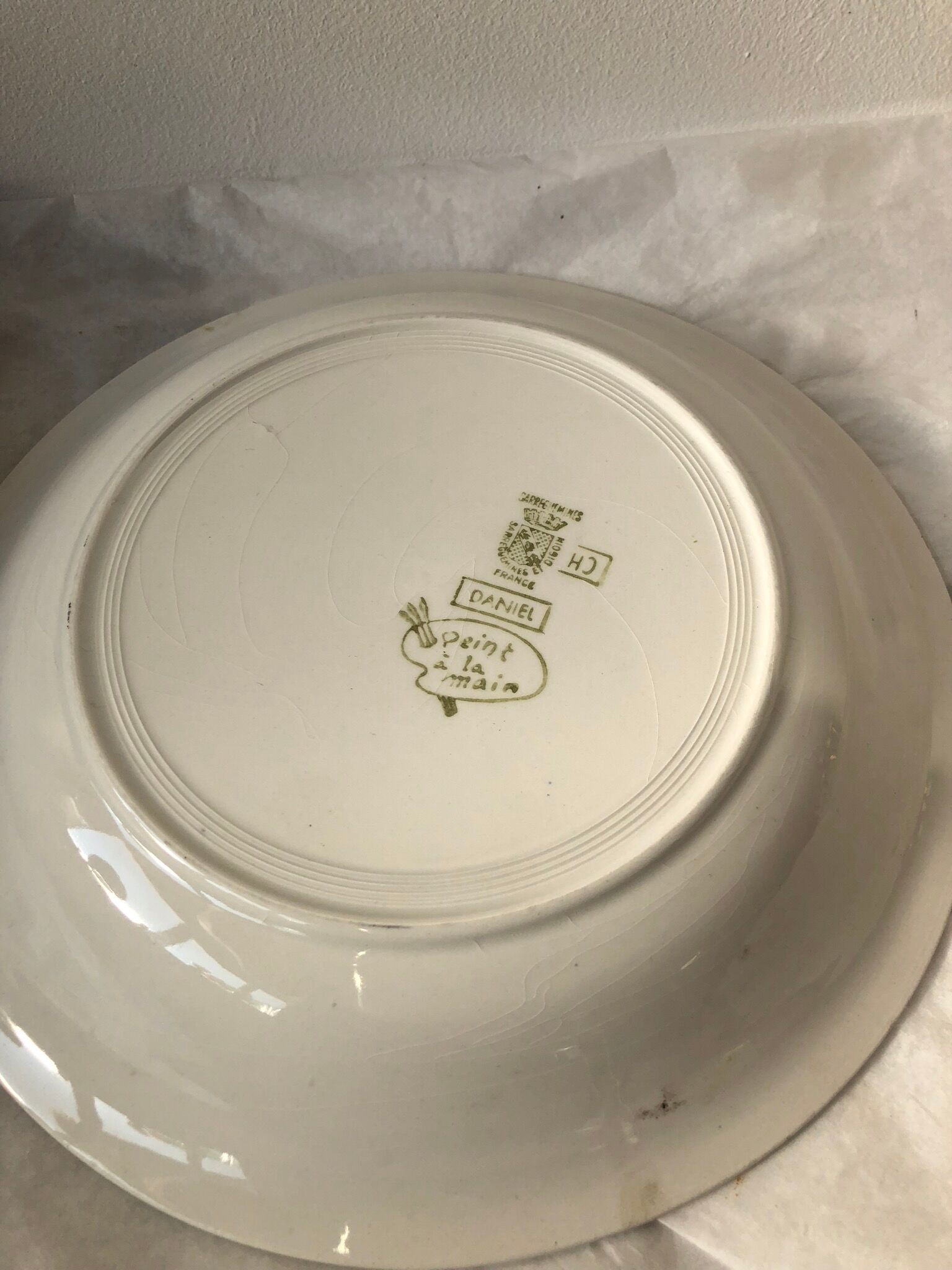 Set of 5 plates old Sarreguemines Digoin Daniel