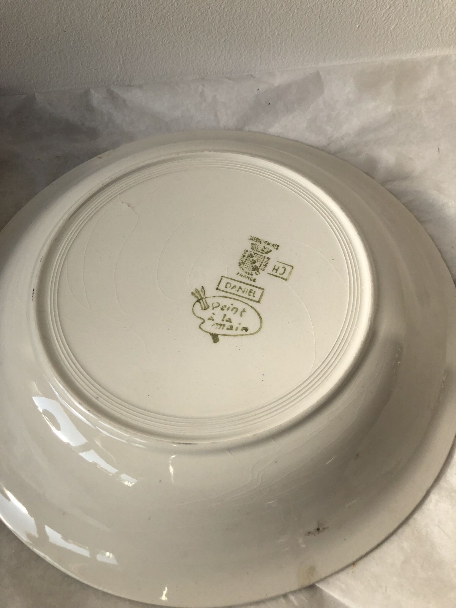 Set of 5 plates old Sarreguemines Digoin Daniel