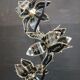 Vintage Hollywood Regency Floor Lamp Lotus Flowers