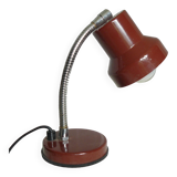 Small vintage red and chrome desk lamp 1970
