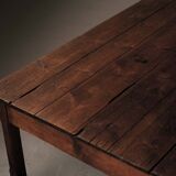 Large antique table in solid pine – France, around 1900