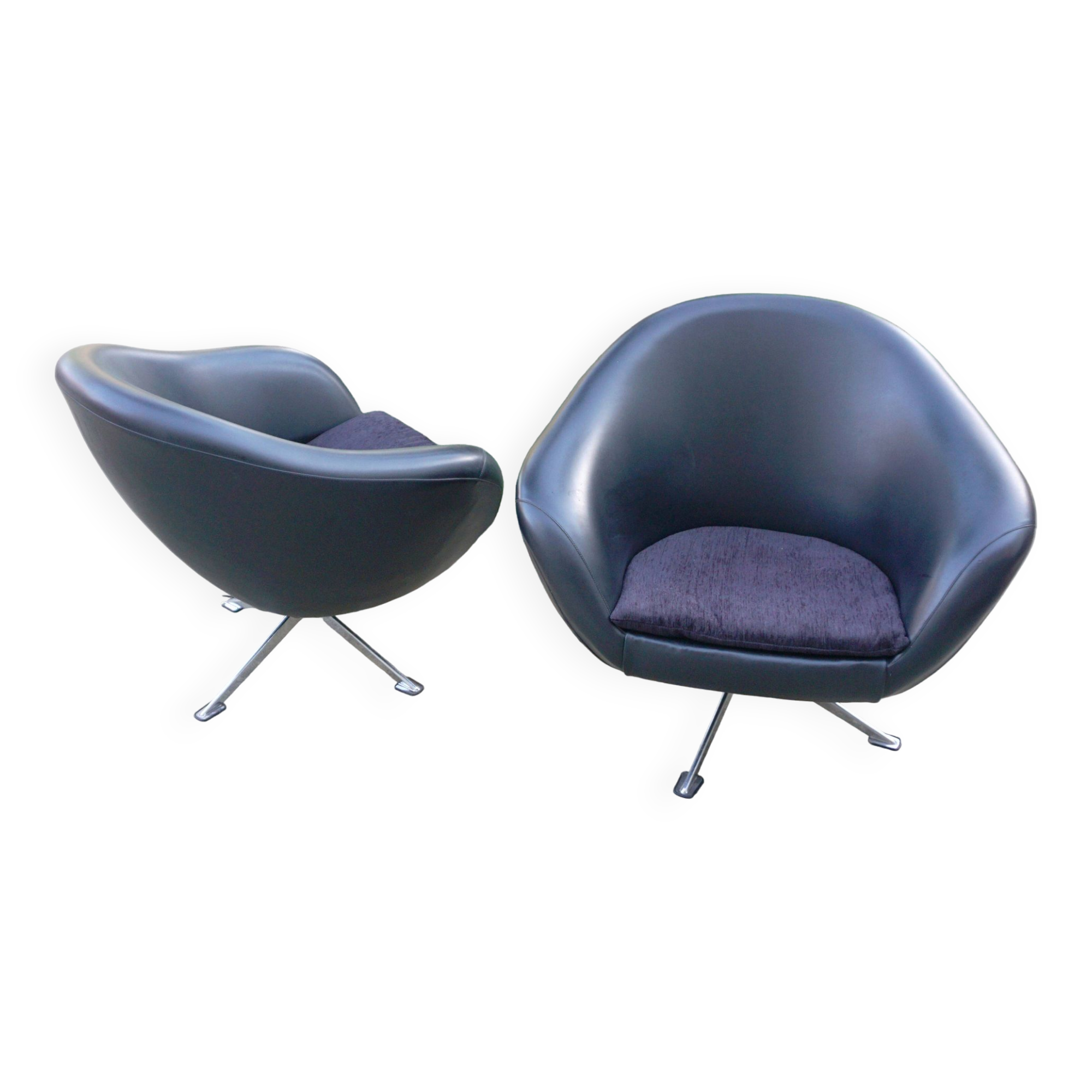 Balloon Shell Armchair "EGG" 60/70 Scandinavian design by Karl Eric Klote for Overman