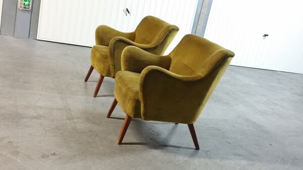 Fauteuil original années 50-60 design italien doré