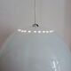 Vintage pendant lamp in white lacquered metal 80s