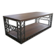 Table basse artisanale "Signature"  en acier découpé et bois massif