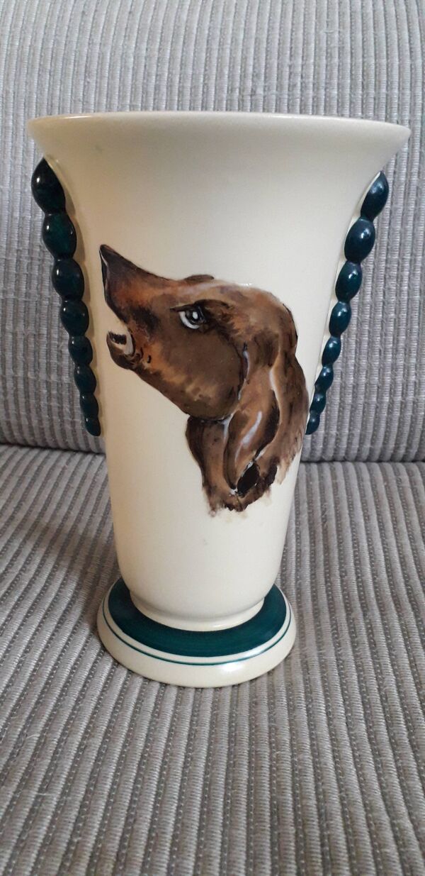 Vase vintage art-déco en céramique de Longwy