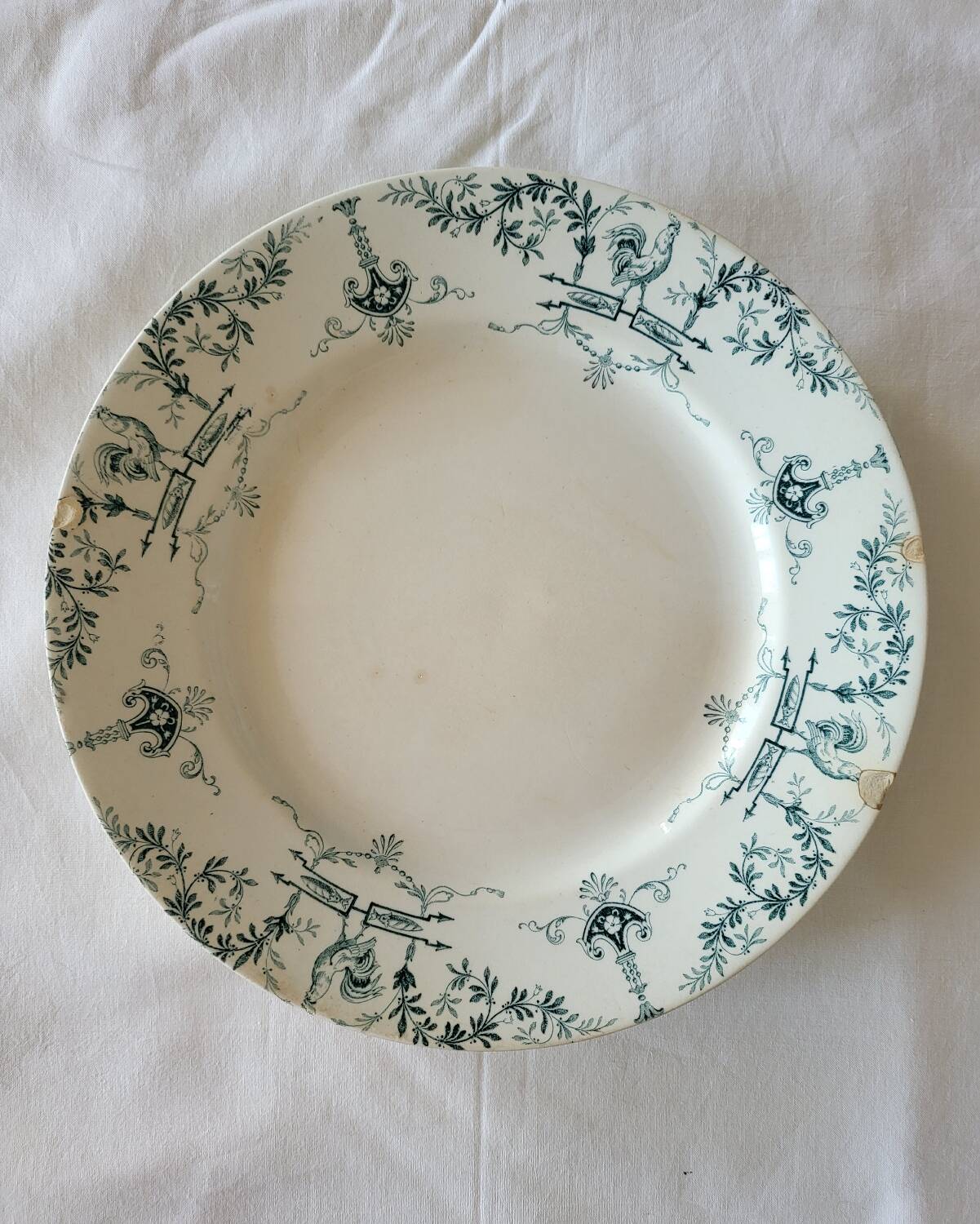 Old Earthenware Plate KG Lunéville model Brienne