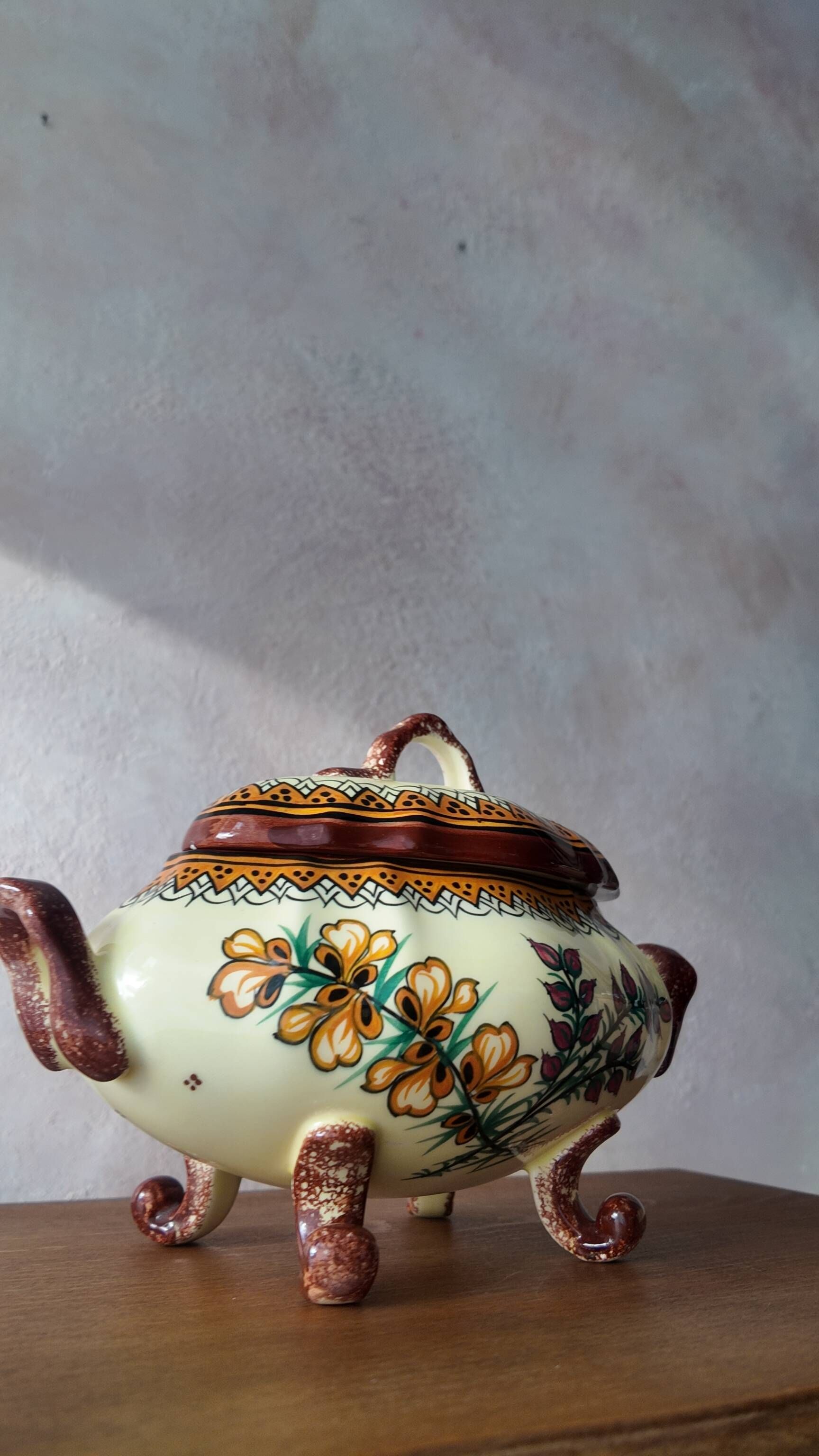 Antique Henriot Quimper Soup Tureen in Faience