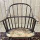 19th century English armchair in 19th century elm and beech