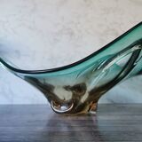 Coupe en verre ambré et vert