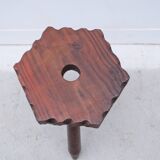 Modernist stool in solid pine, Spain 1970