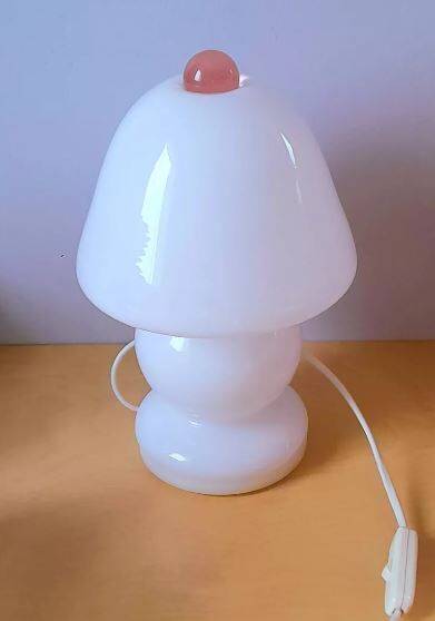 Murano opaline mushroom lamp, 1970