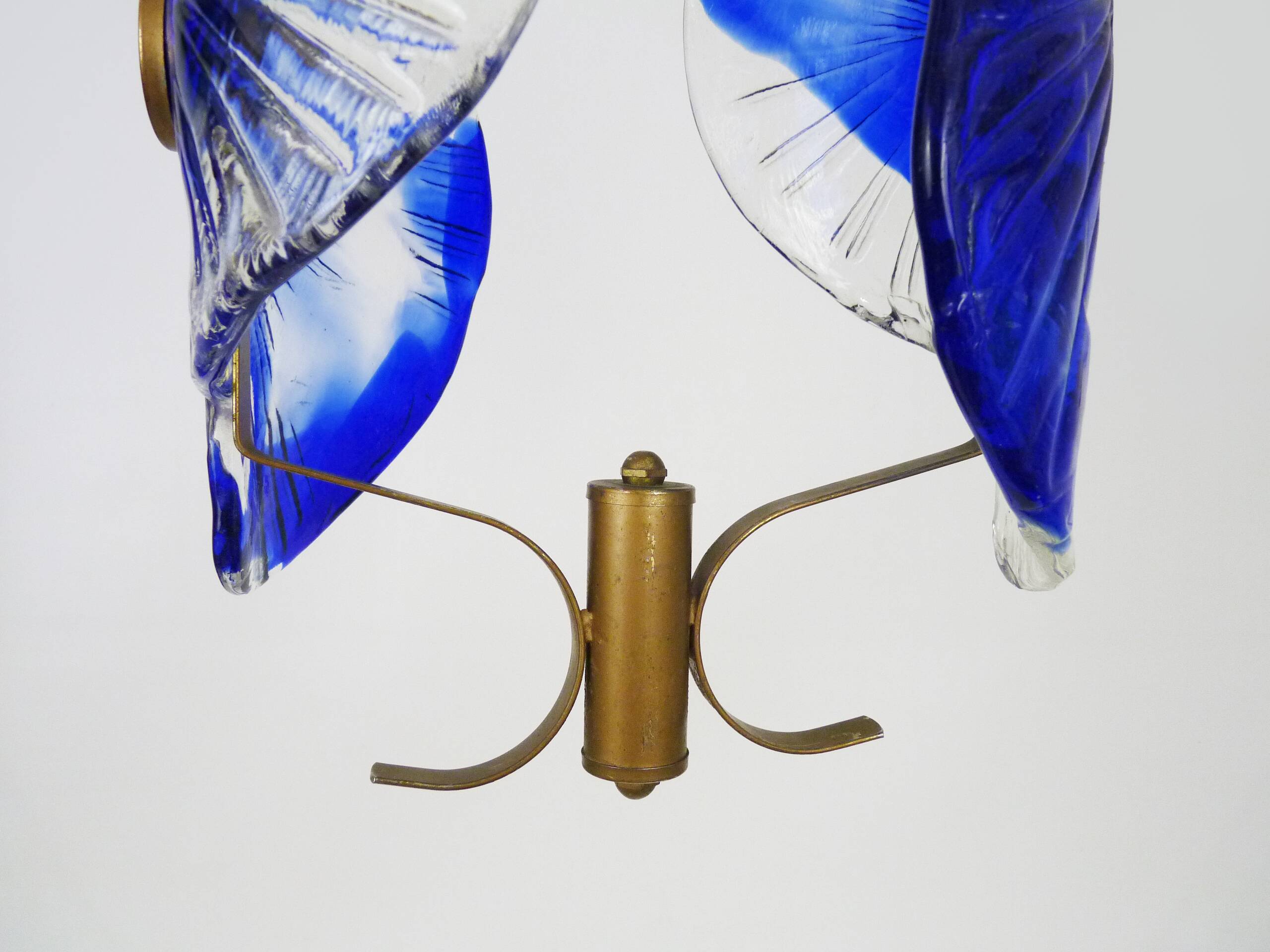 Murano blue glass chandelier suspension. 80 years