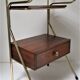 Bedside design in wood and gold metal 50s/60s