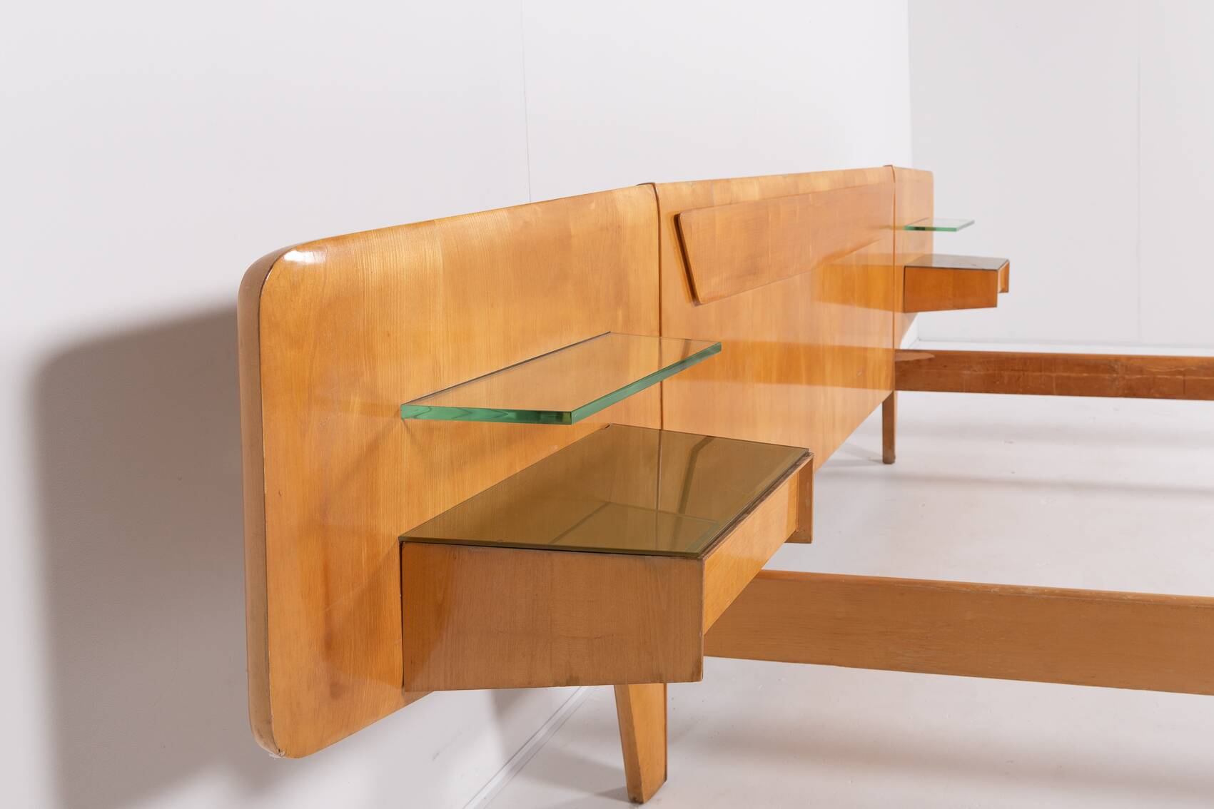 1950’s Mid-Century Italian Modern double bed frame from Vittorio Dassi