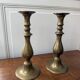 2 large brass candle holders
