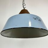 Industrial Grey Enamel and Cast Iron Pendant Light, 1960s