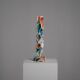 Sculpture en bois polychrome abstraite, attribuée à Ivan Stoyanov, Bulgarie, 1981