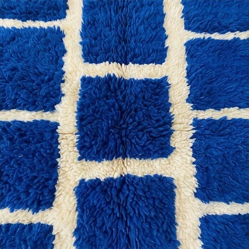 Blue Moroccan Berber rug in wool 200cm x 300cm
