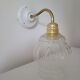 Porcelain, brass and glass wall lamp