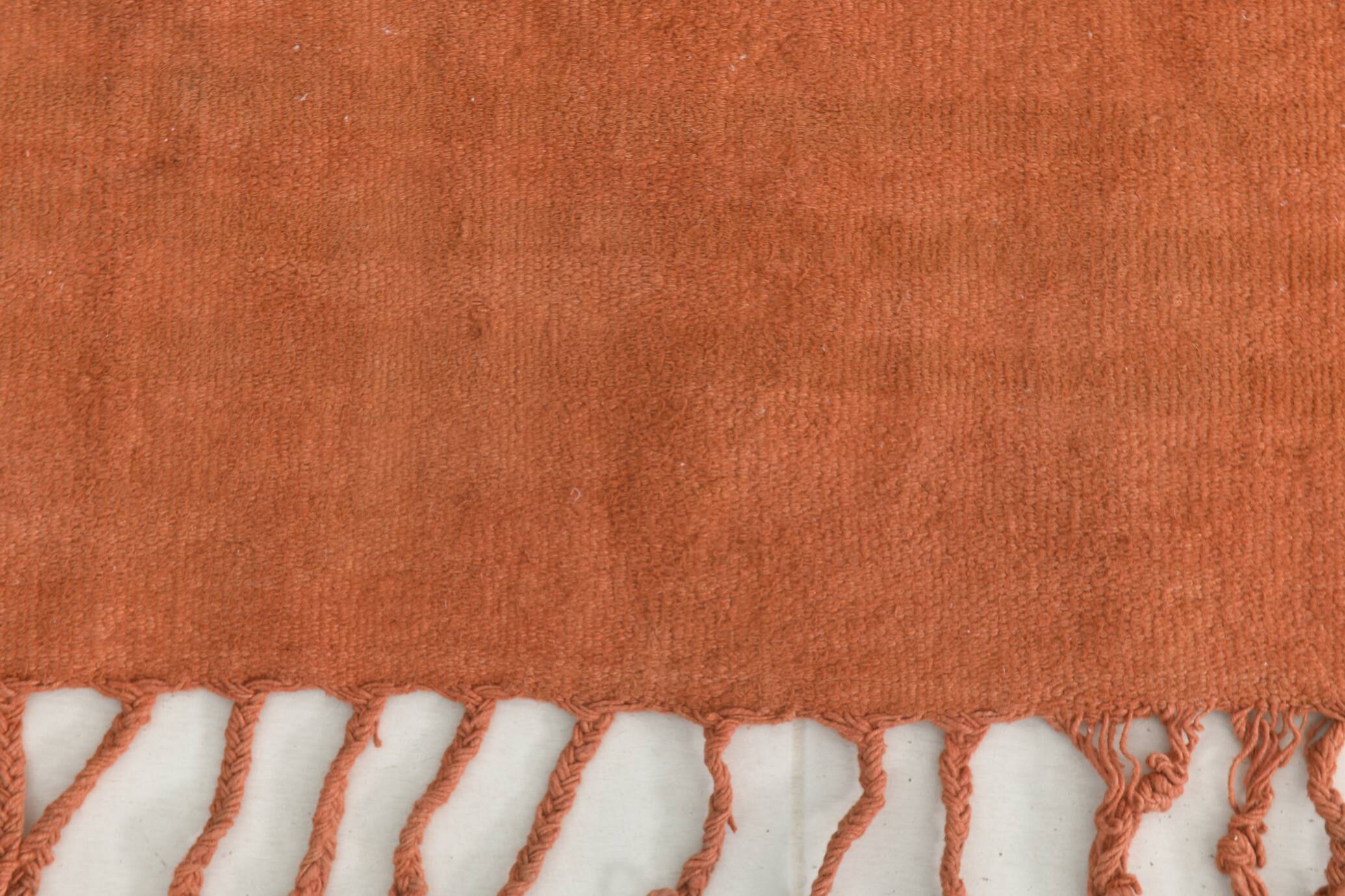 Tapis de couloir vintage orange brun terracotta, 75 x 279 cm