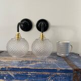 Pair of new electrified ball sconces
