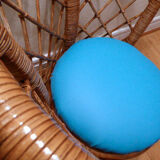 Vintage gold rattan armchair