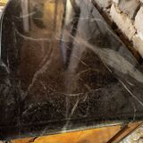 "Louis XIV" style commode with green Alpine marble and walnut burl.