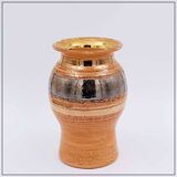 Shiny Ceramic Vase Gold Glaze Colors by Georges Pelletier Vallauris - 1960s