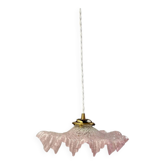 Suspension verre de clichy rose *C11