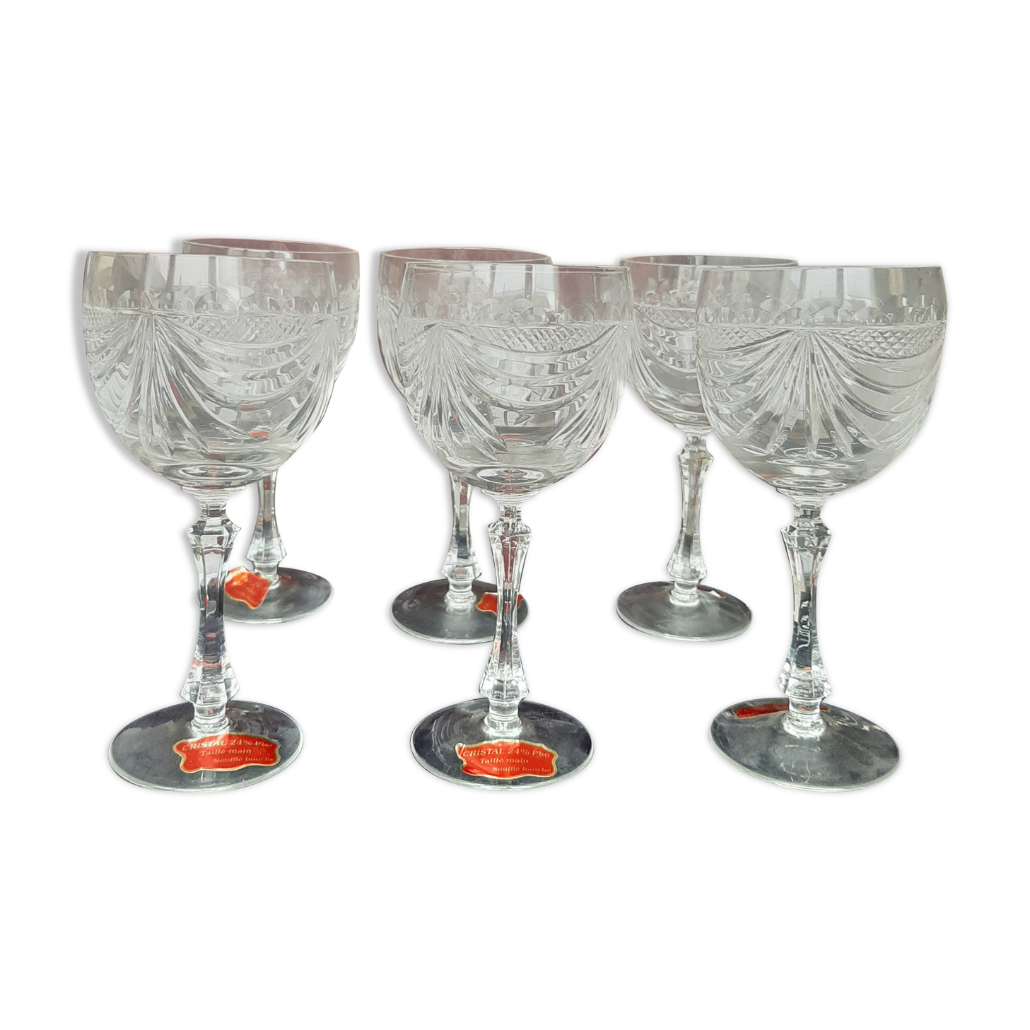 Coffret 6 verres à eau cristal de lorraine