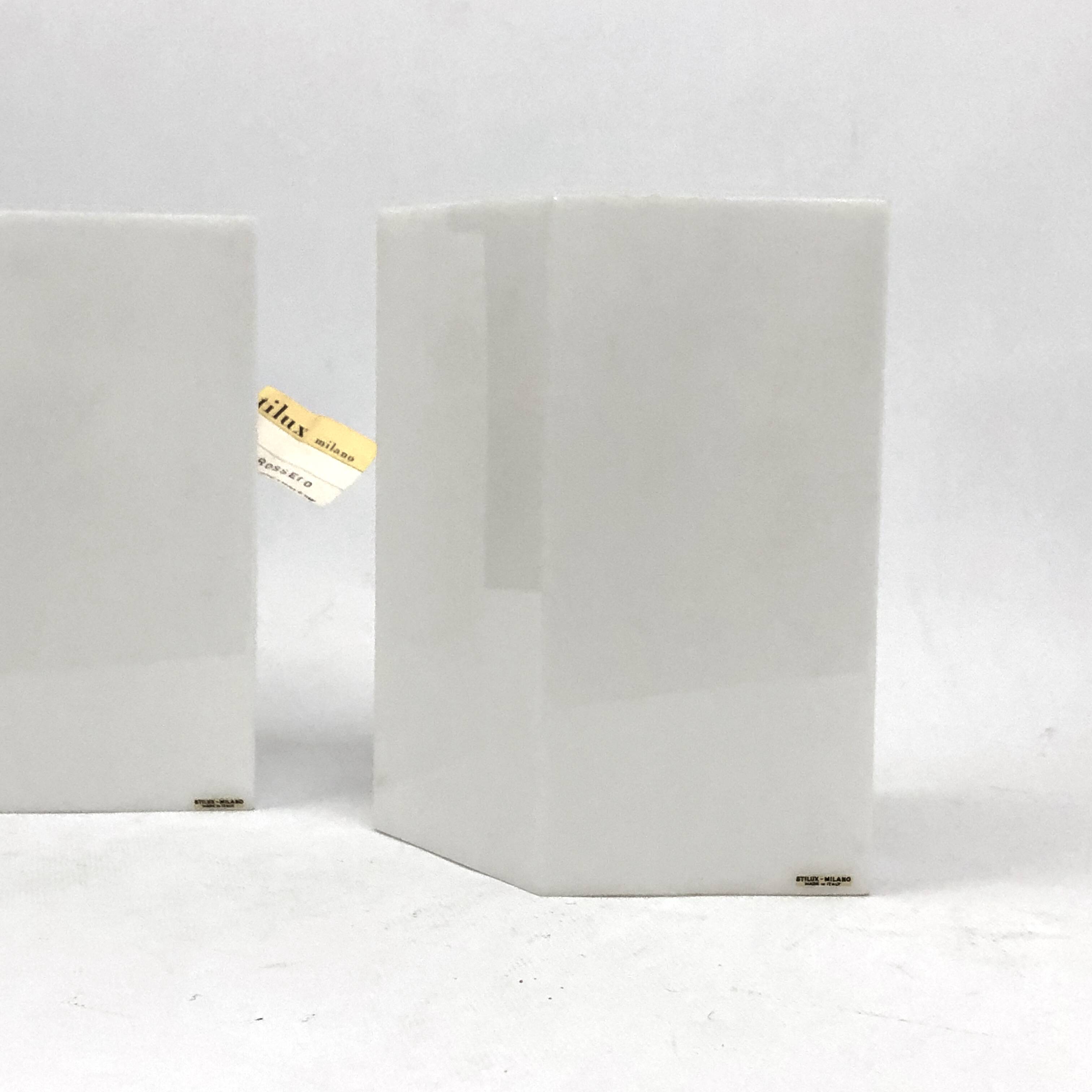 Rare Stilux Milano Model Grosseto, pair of perspex sconces from 60s