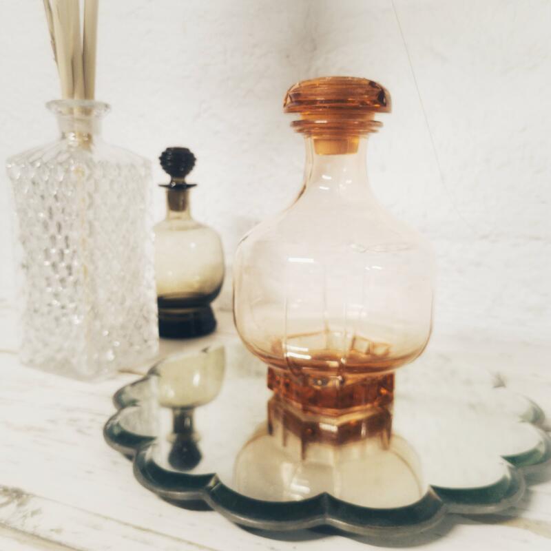 Art Deco pink decanter